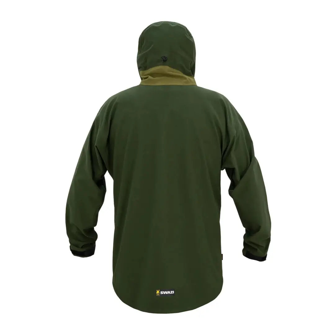 Dark green Swazi Kagoule fleece jacket with hood in 3-layer Aegis Knit fabric