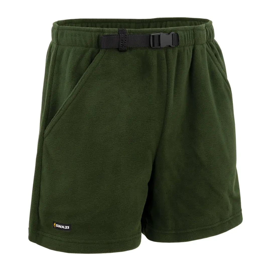 Dark green Swazi Micro Driback Shorts with adjustable waist belt for ultimate comfort