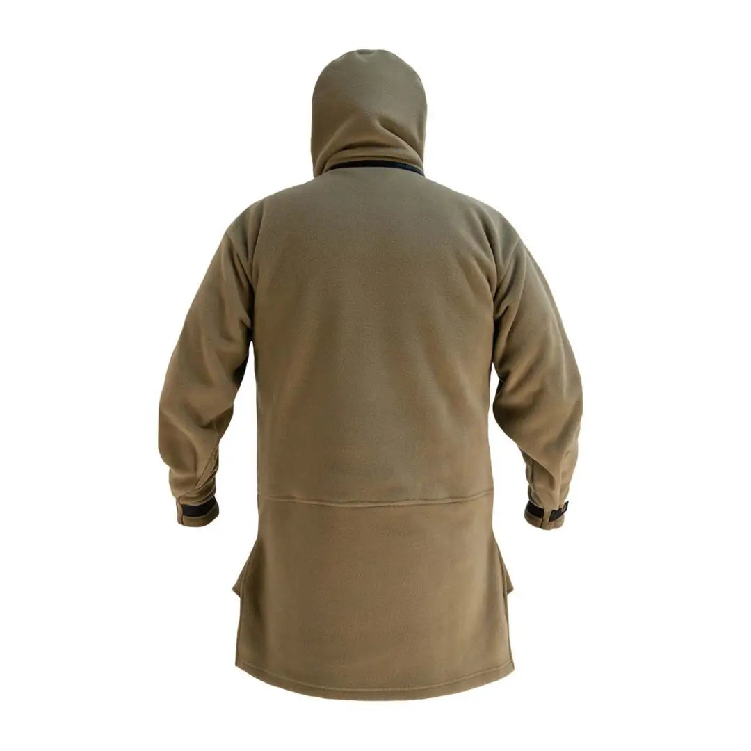 Olive green hooded fleece jacket back view, featuring Swazi’s legendary 350gsm polar fleece