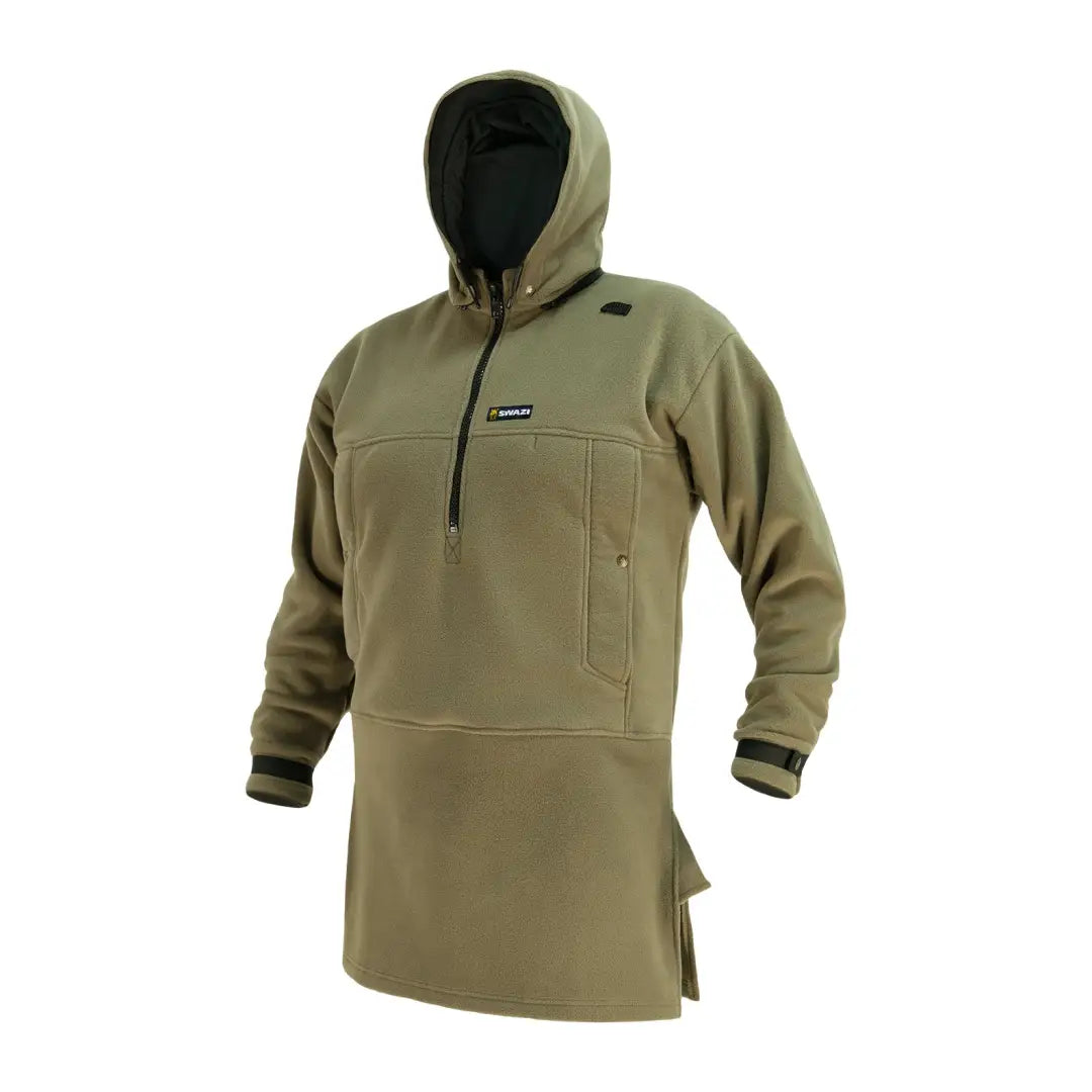 Tan Swazi Nahanni Fleece Smock made of legendary 350gsm polar fleece with half-zip and pocket