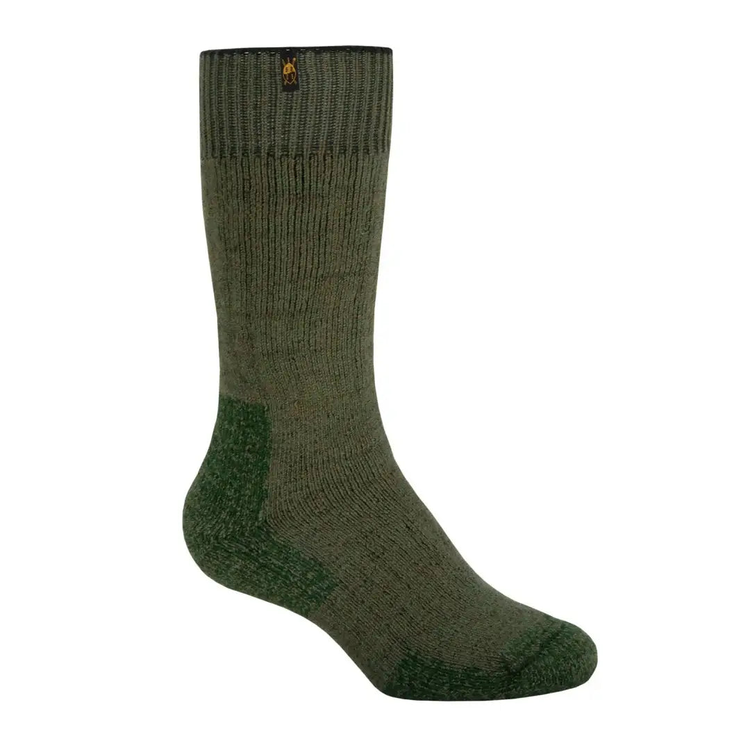 Olive green Swazi Original Hunter Socks in merino wool, perfect for country clothing and hunting