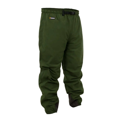 Dark green Swazi Overpants with adjustable waistband in soft quiet aegis fabric