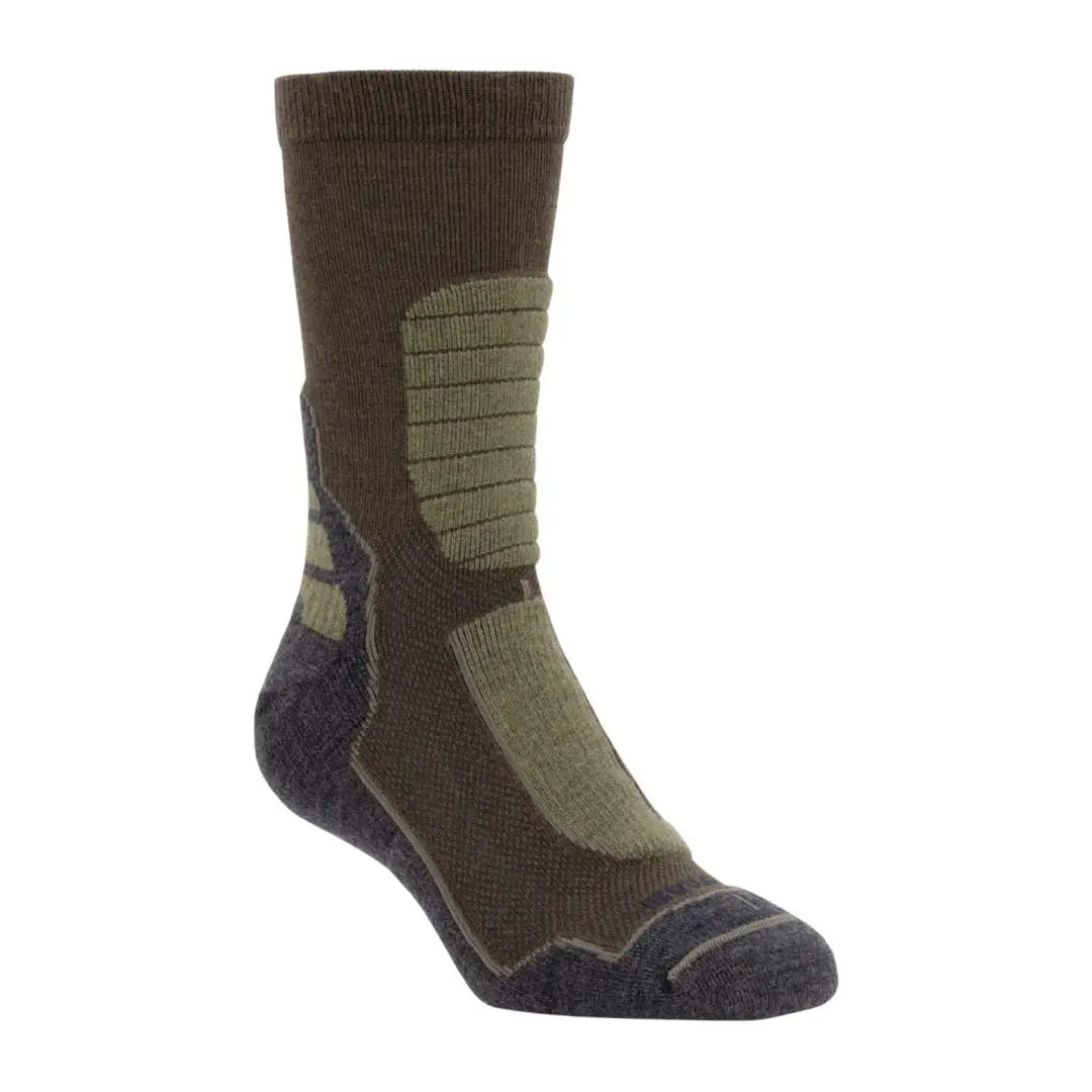 Thick padded Swazi Ranger Socks in brown and olive green for country clothing and outdoors