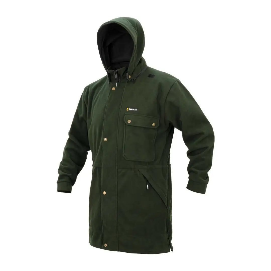 Dark green Swazi Windriver Jacket with pockets and zipper, totally windproof and comfy