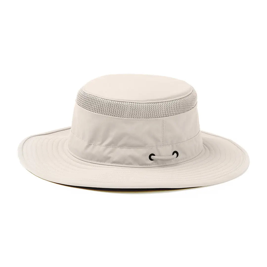 Beige wide-brimmed hat with mesh band, perfect for Tilley’s Airflo Boonie style