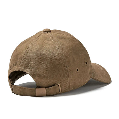 Tan Tilley Heritage Cap with adjustable strap closure for a perfect fit