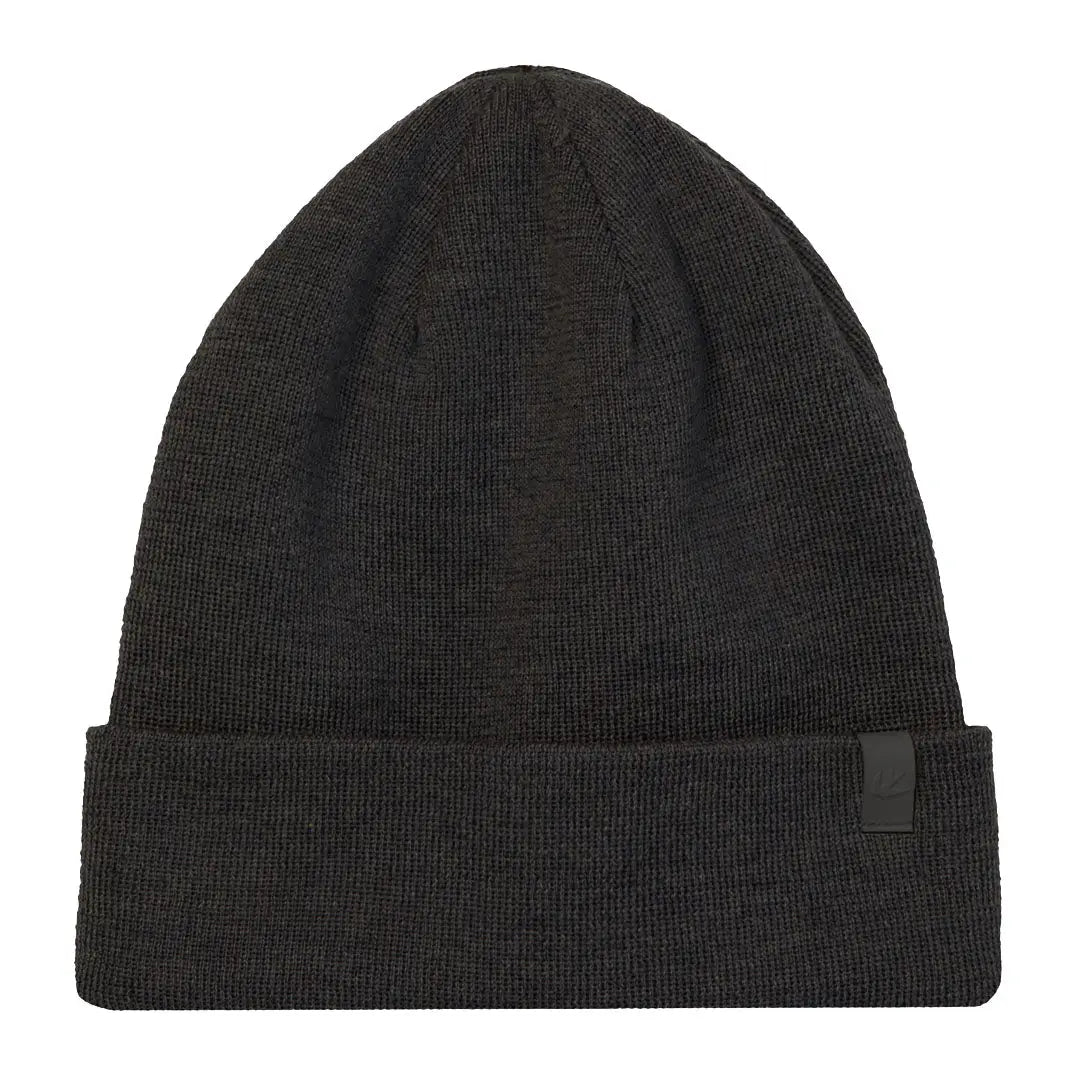 Black knit beanie with a folded brim perfect for country clothing and outdoor adventures