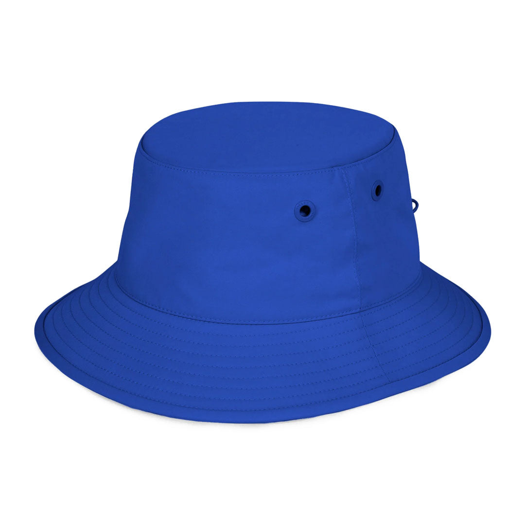 Blue bucket hat from Tilley Logo Technical T1 Bucket collection, perfect for outdoor adventures