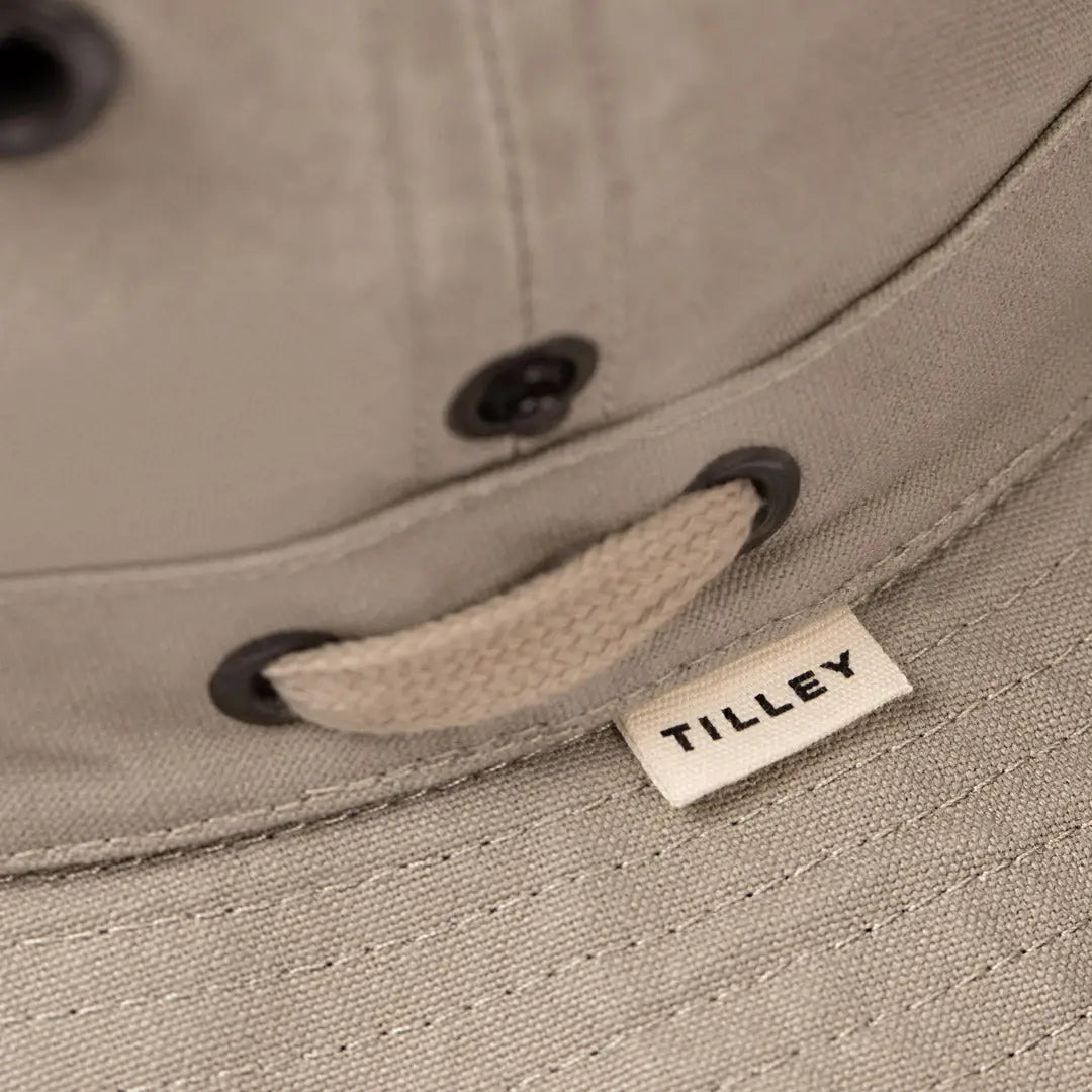 Tilley T3 Wanderer Hat with brand label and drawstring, perfect for country clothing