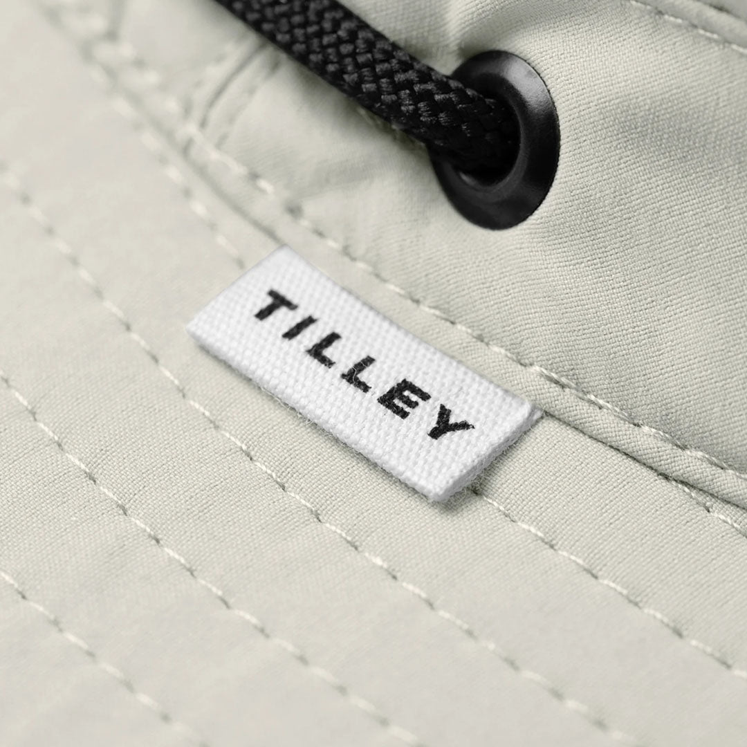 Detail of Tilley Ultralight T5 Classic hat made of recycled nylon