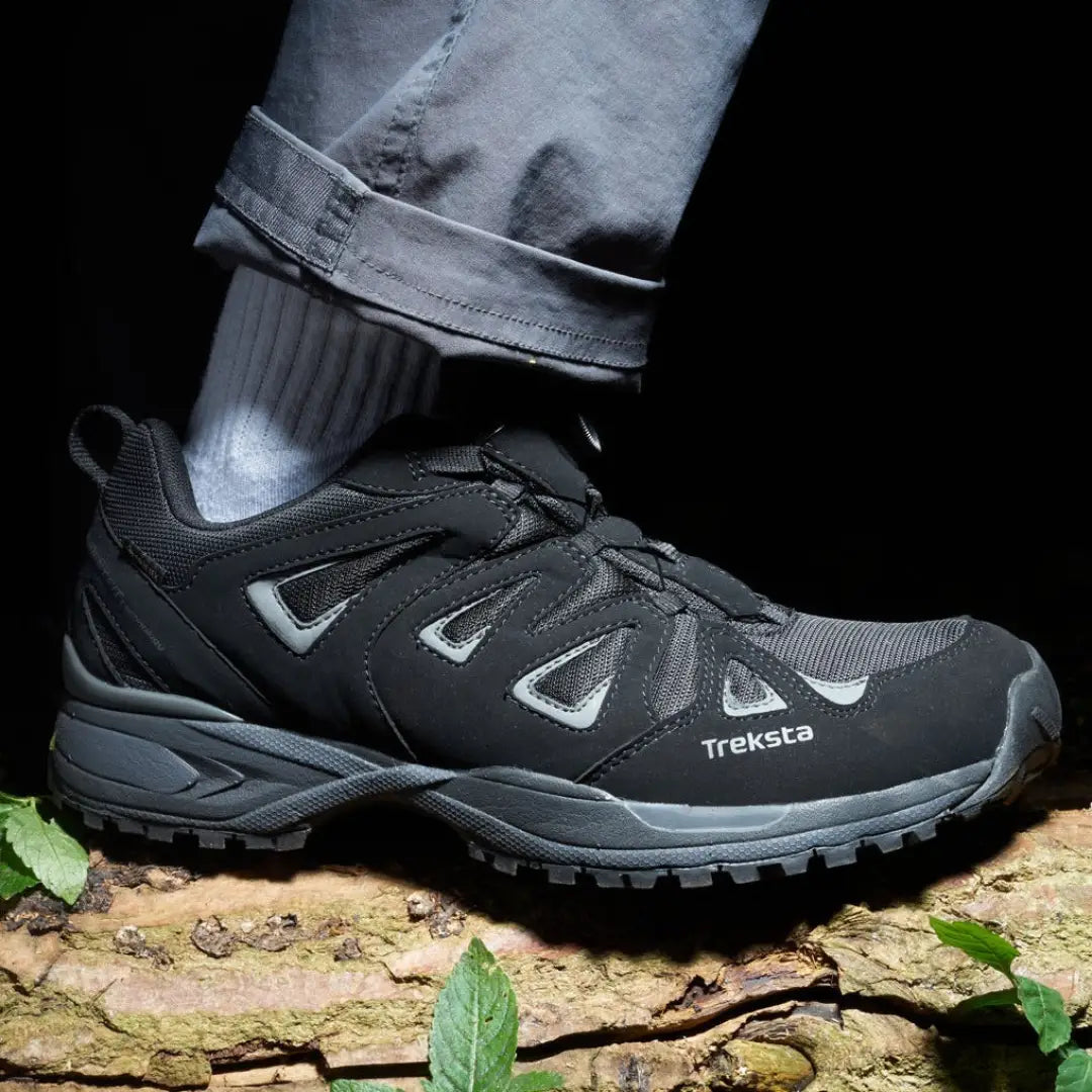 Rugged Treksta Buxton Boa GTX shoe on natural surface, featuring a breathable membrane