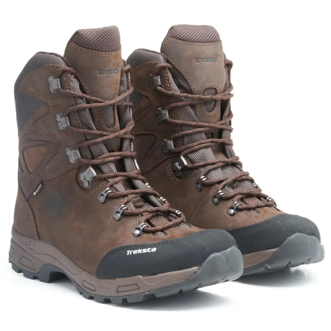 Brown leather Treksta Heathfield GTX hunting boots with rugged soles and lace-up design