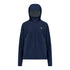 Navy blue Venture Ultralight running jacket with hood and white logo for ladies