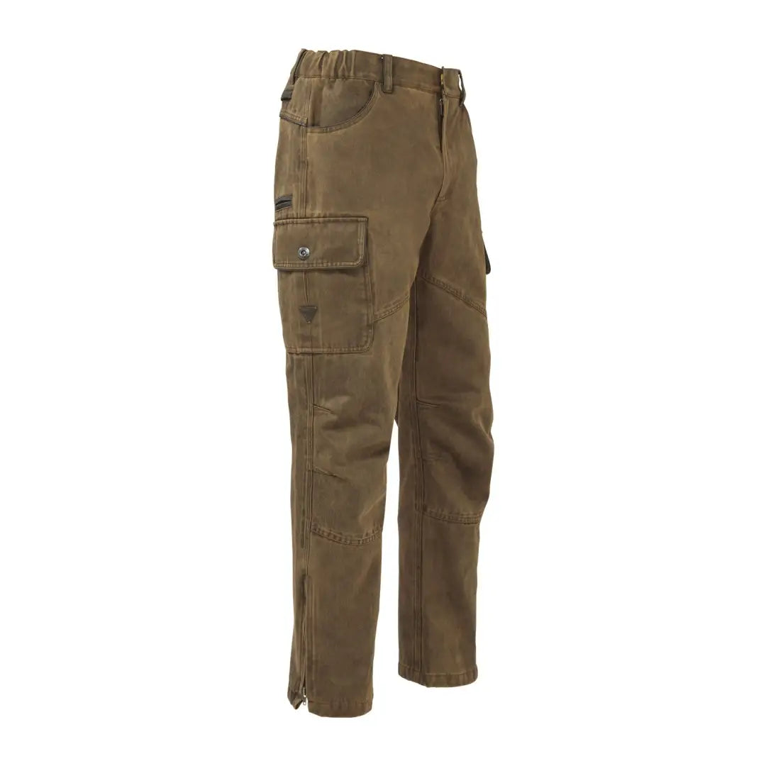 Brown cargo pants with pockets, rugged design from Verney Carron Fox Original Trousers