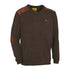 Brown Verney Carron Fox V-Neck Pullover with leather patches and embroidered logo