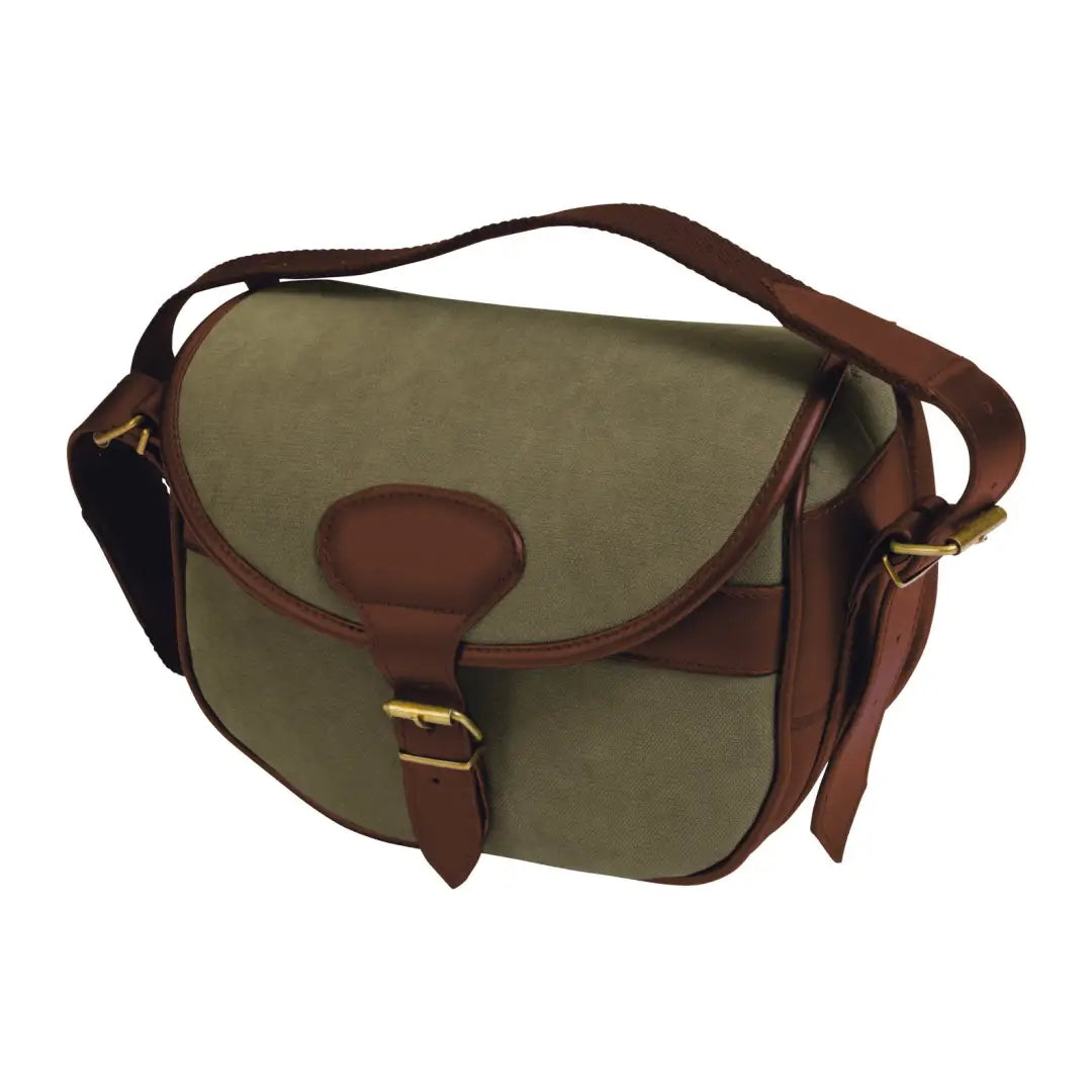 Canvas and leather Verney Carron Perdrix Cartridge Bag with adjustable strap and flap