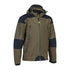 Olive green and navy blue Verney Carron Puma jacket with hood and zippered pockets