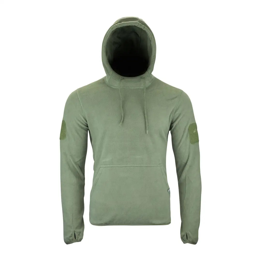 Sage green Viper Fleece Hoodie with pocket and elbow patches for cozy country style