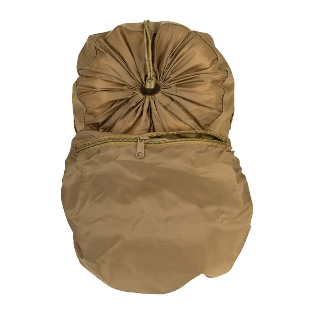 Tan fabric pouch with gathered top and zippered bottom for Viper Garrison Pack