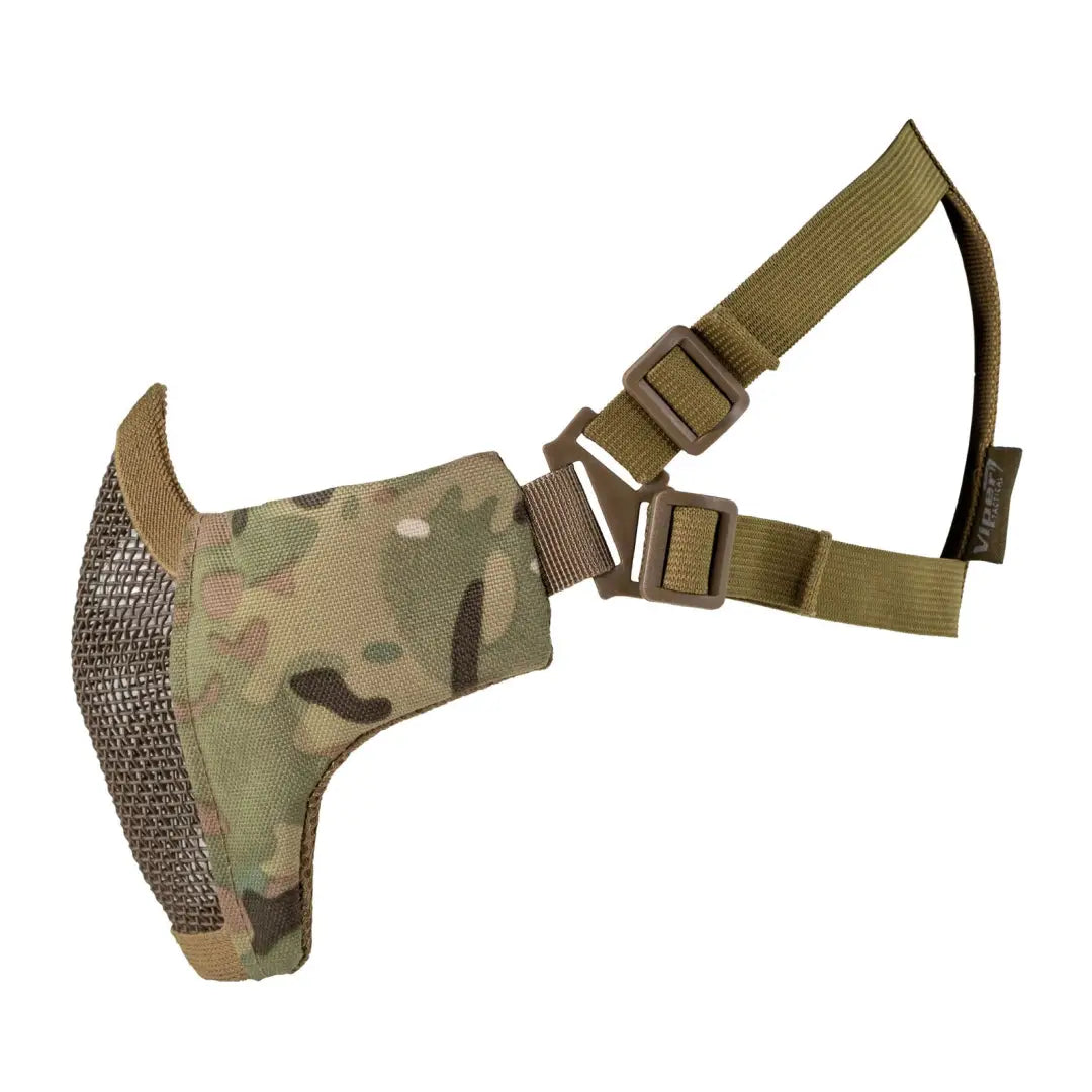 Camouflage-patterned Viper Gen2 Crossteel face mask with adjustable straps