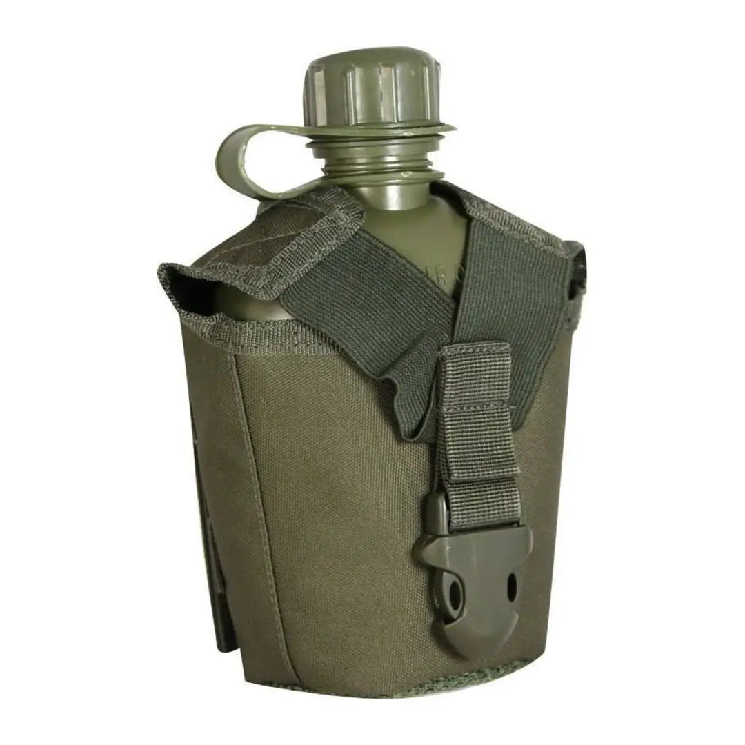 Military-style Viper Modular Water Bottle with olive green cover and strap