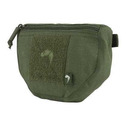 Olive green Viper Scrote Pouch with zippered compartment and velcro patch area