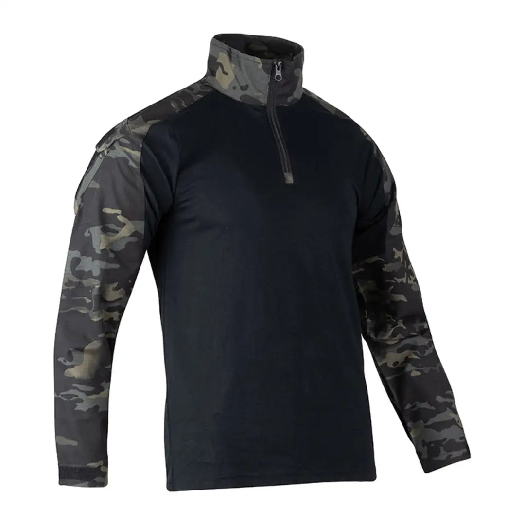 Viper Special Ops Shirt with black body and camo sleeves, perfect for tactical use