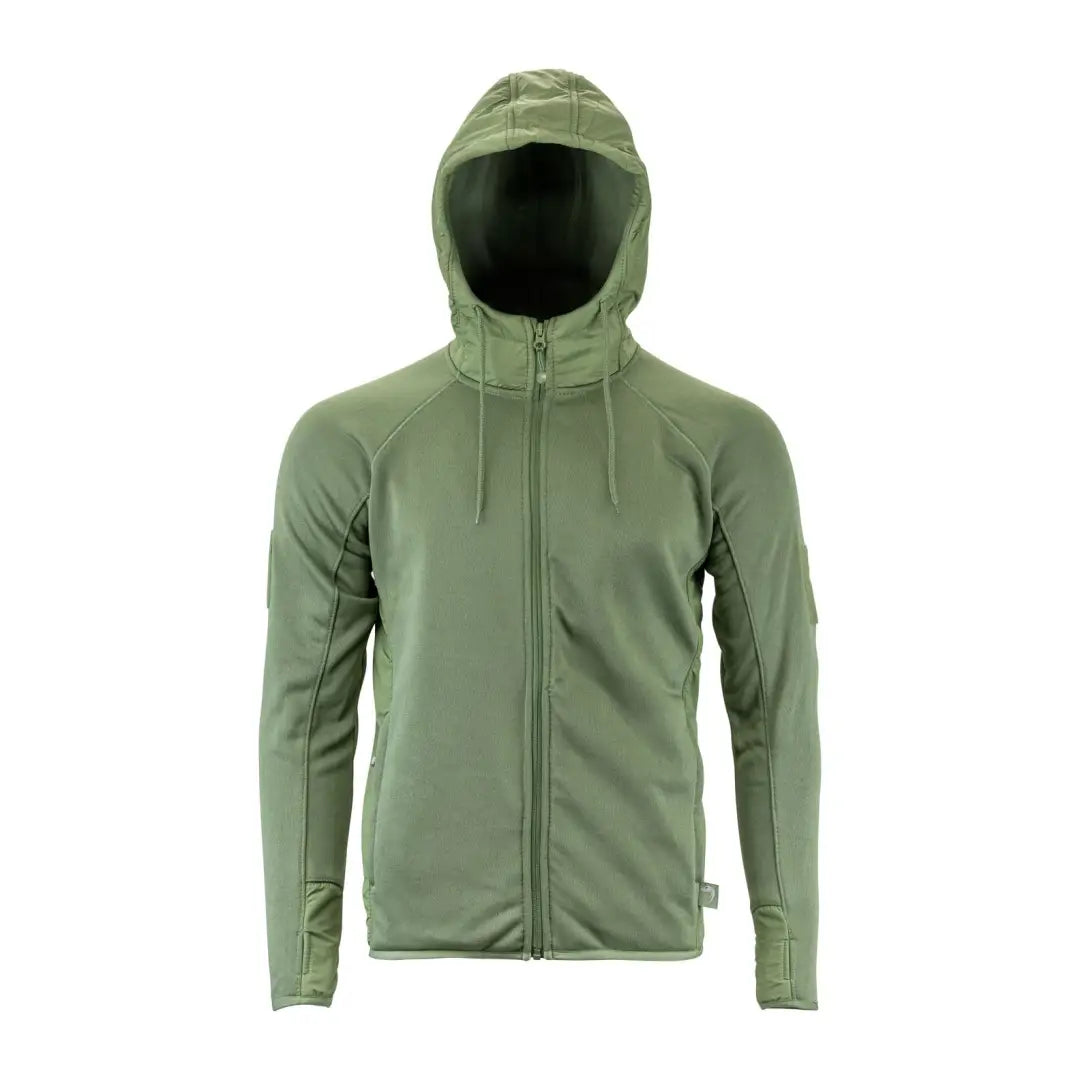 Green Viper Storm Hoodie featuring a zip-up design and cozy brushed fleece lining