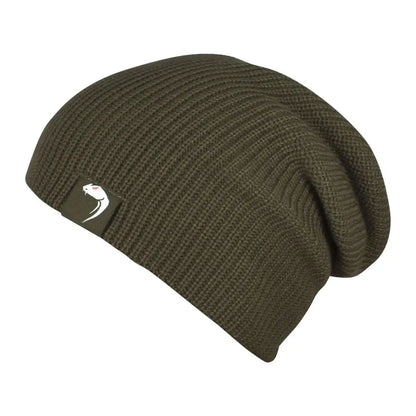 Olive green knit beanie with logo from Viper Tactical Bob Hat collection