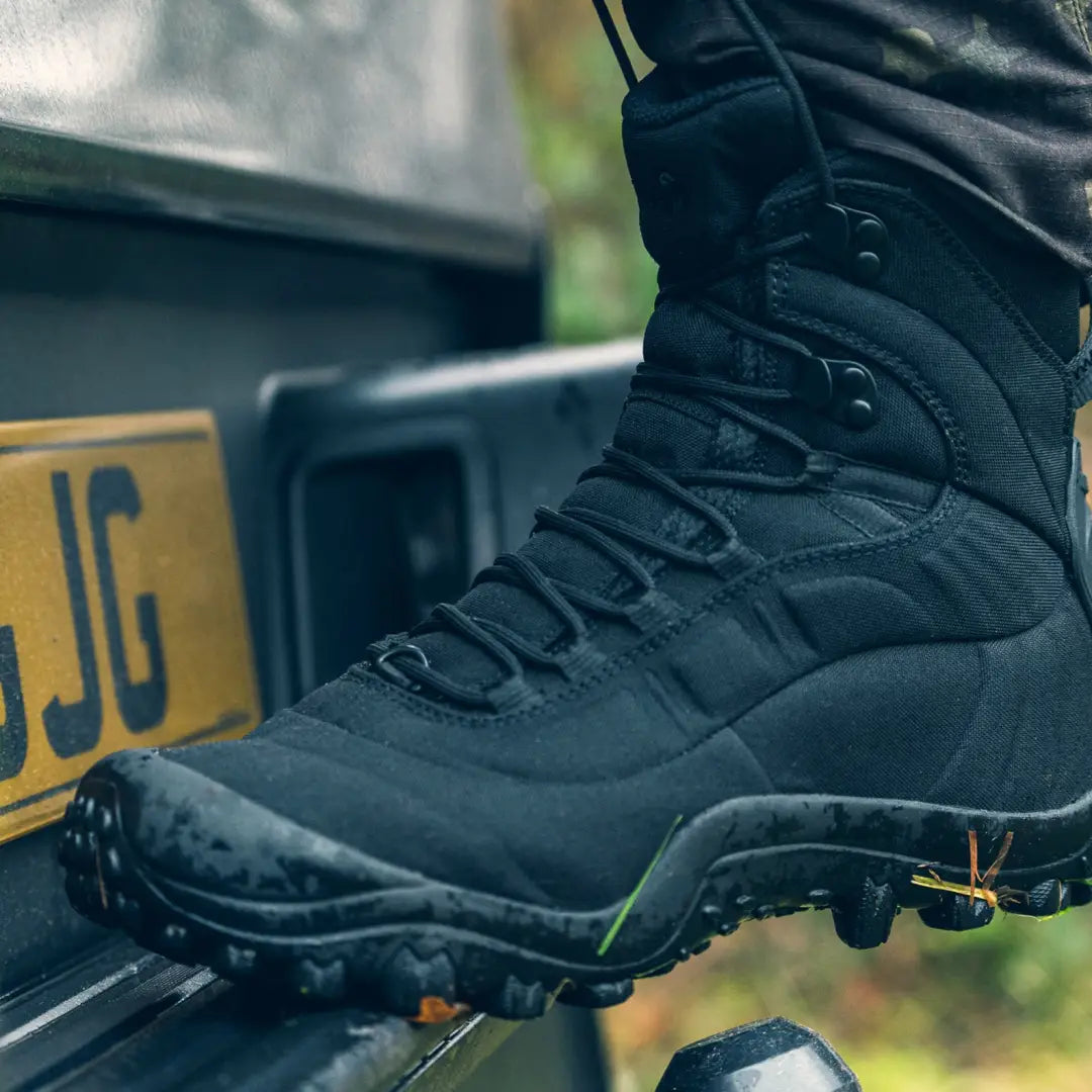 Black Viper Venom Boots with rugged tread sole for tough hiking and tactical adventures