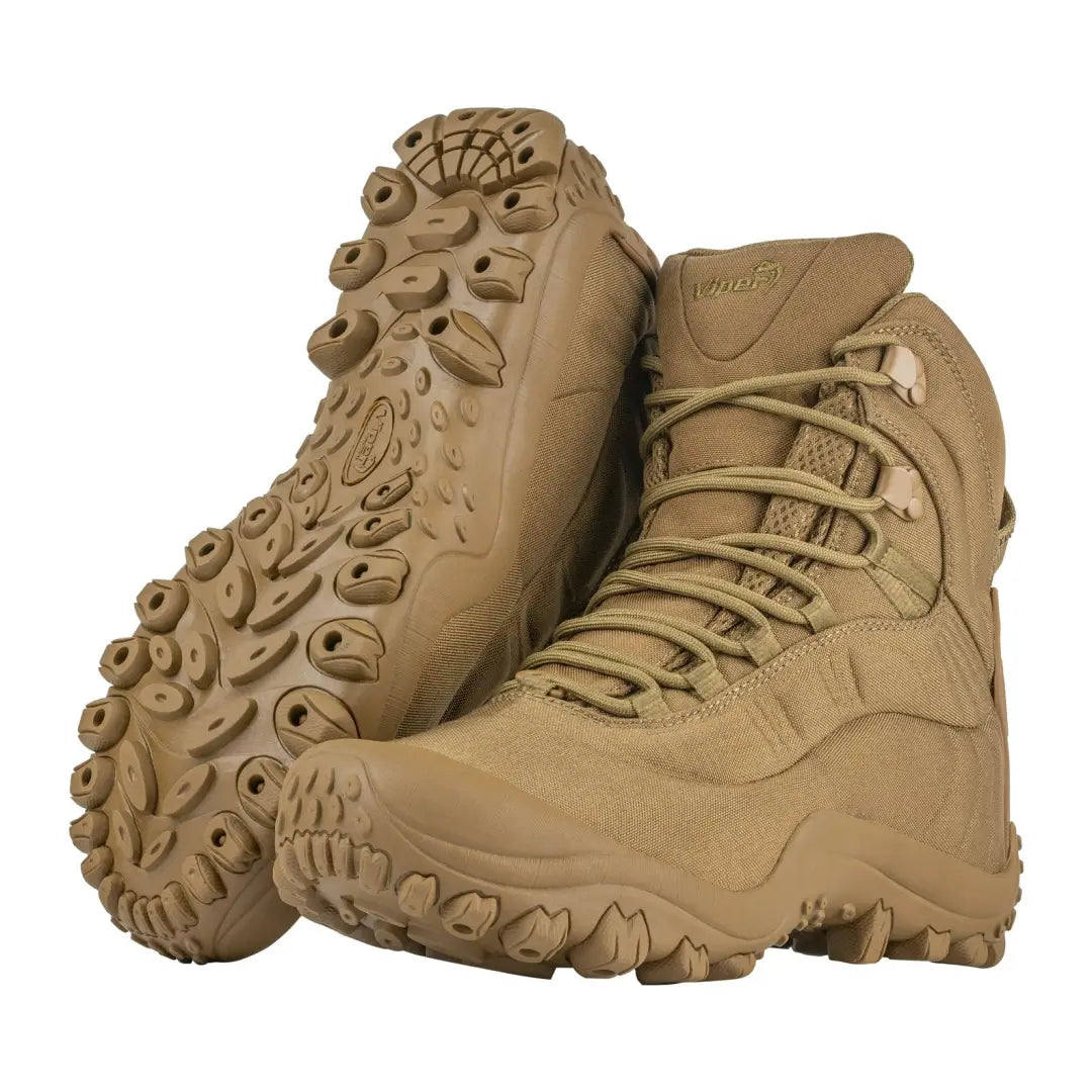 Tan Viper Venom Boots with rugged soles perfect for tactical adventures