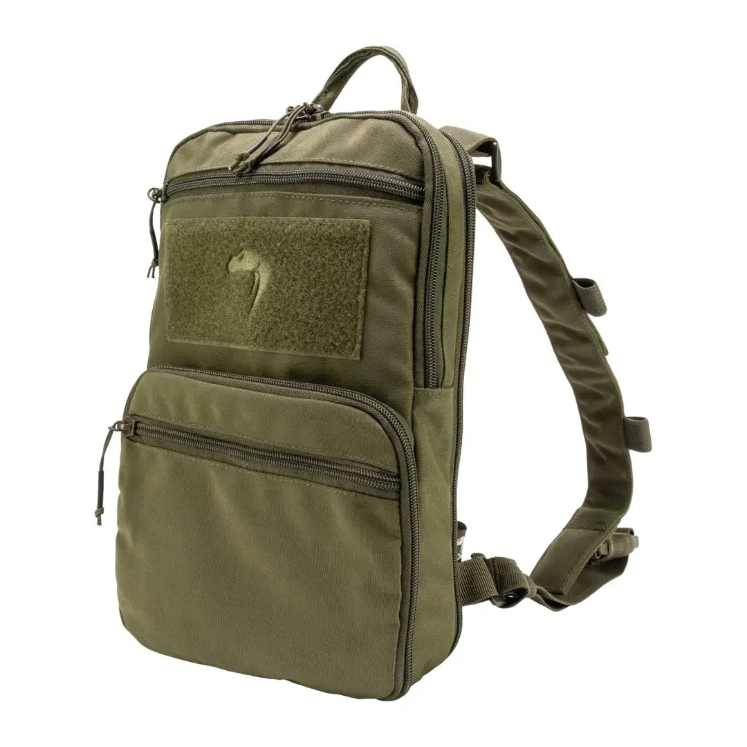 Olive green Viper VX Buckle Up Charger Pack with compartments and patch area