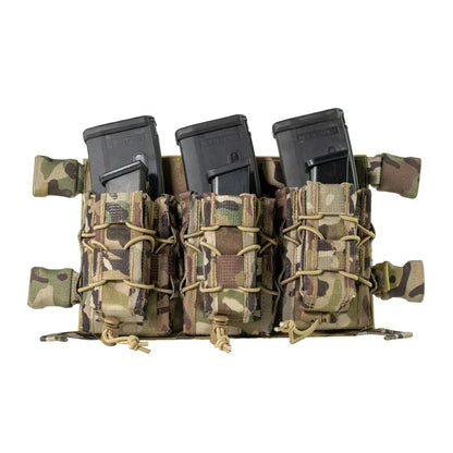 Tactical Viper VX Buckle Up Mag Rig with camouflage pattern holding three rifle magazines