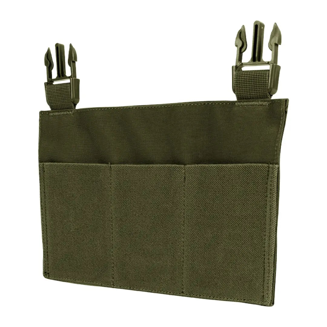 Olive green tactical pouch with clips, Viper VX Buckle Up Rifle Mag Panel for gear storage