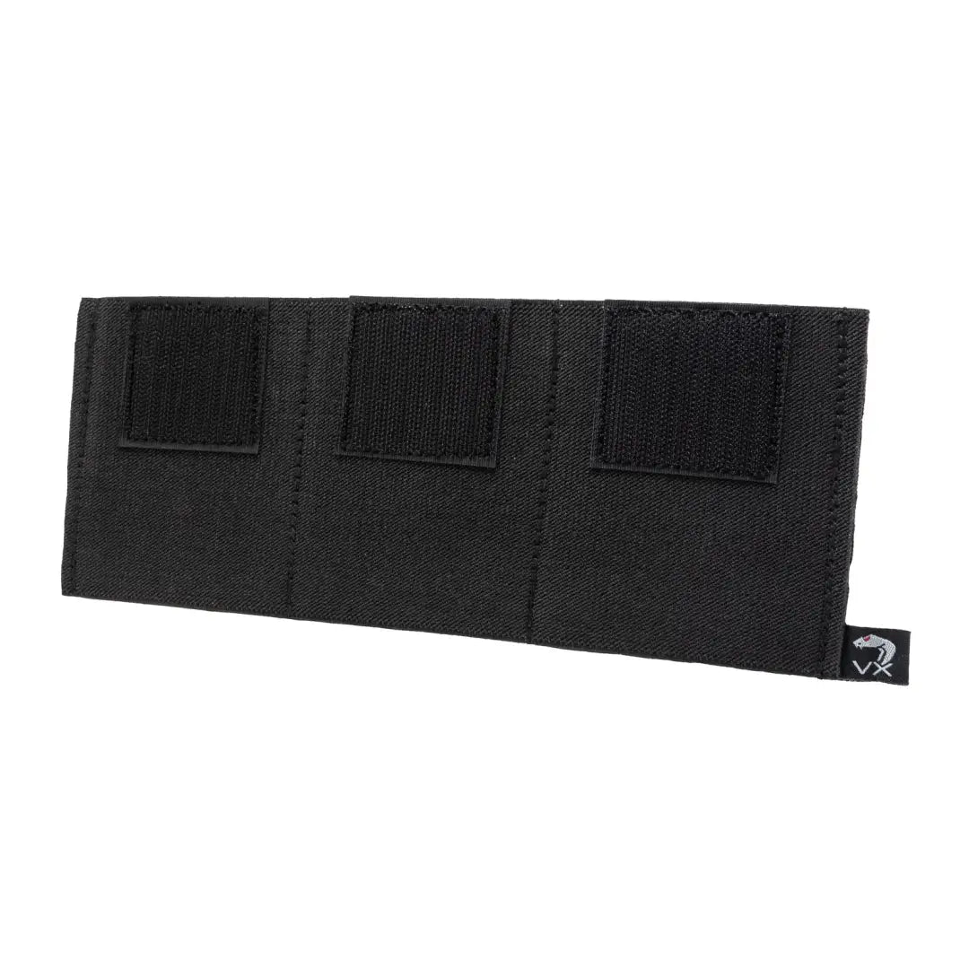 Black tactical belt panel with three attachment squares for Viper VX Triple Rifle Mag Sleeve