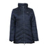 Navy blue WeatherBeeta Harlow Puffer Jacket with quilted design and full-length zipper