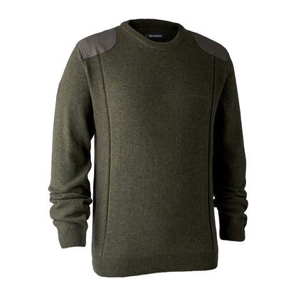 Deerhunter-Sheffield-Knit-with-O-neck#colour_green-melange