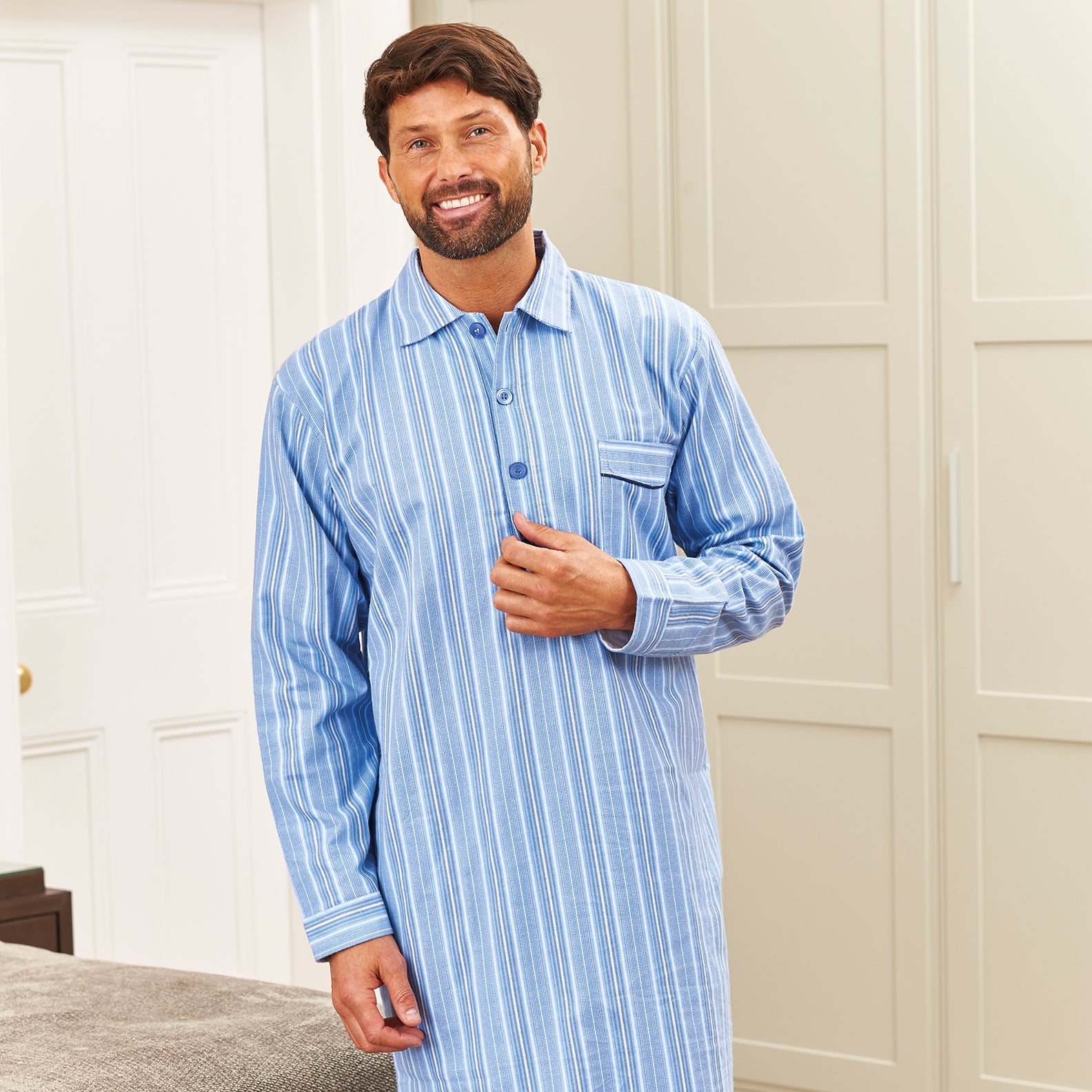 Mens short hot sale sleeve nightshirt