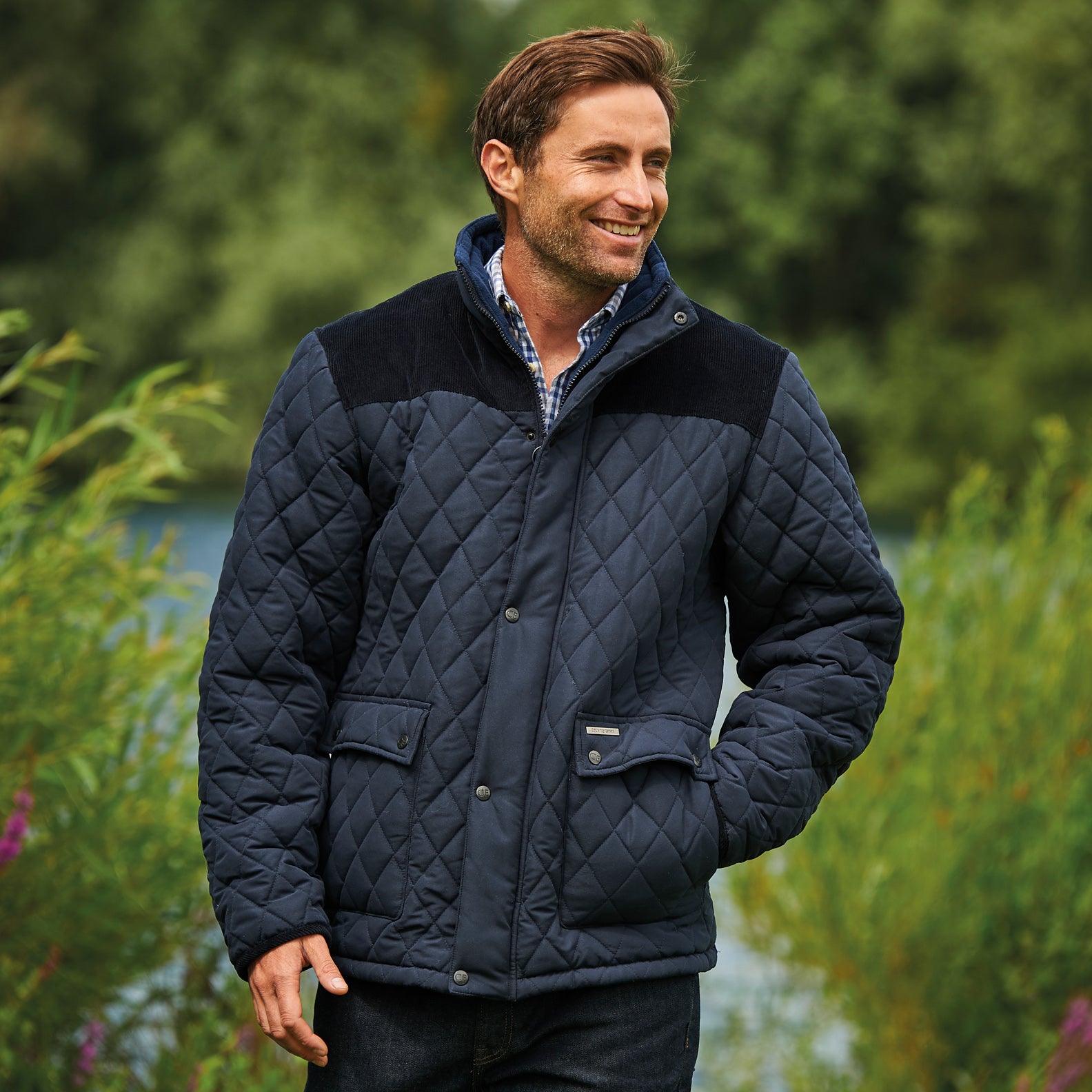 Mens diamond cheap quilted jacket